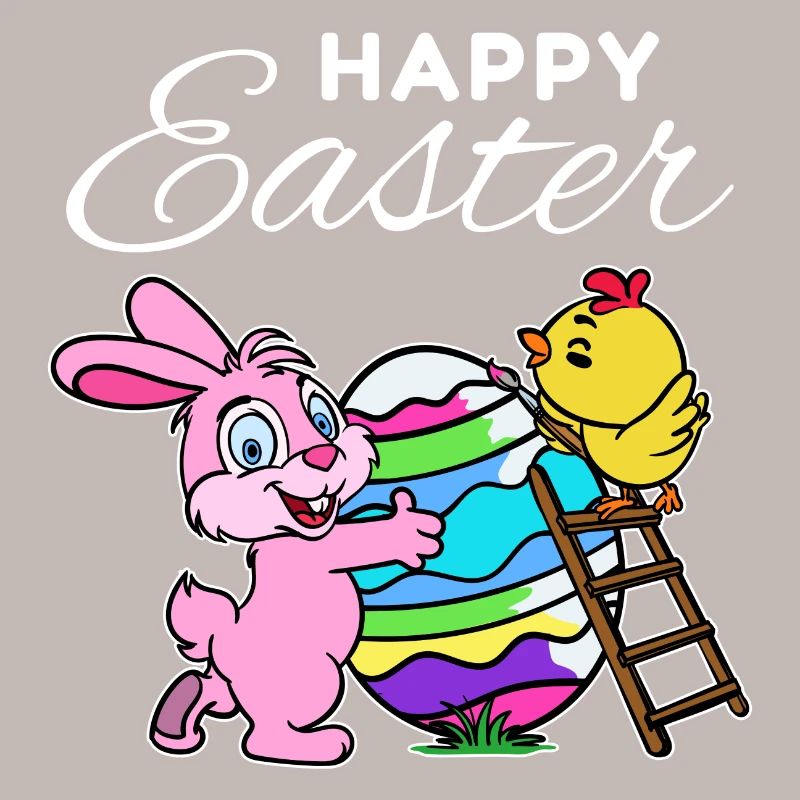 Happy easter bunny easter bunny chick hen egg