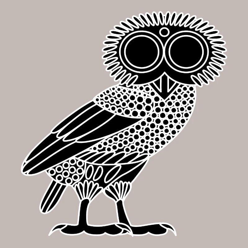 Eule der Athene [Schwarz (nur Eule)]