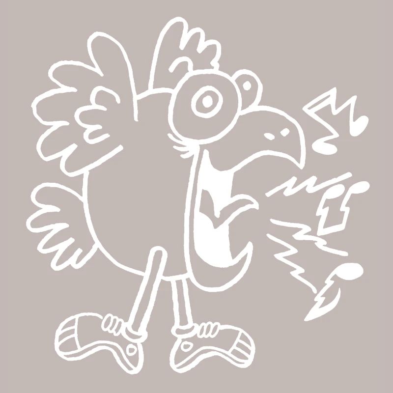 Crazy white bird