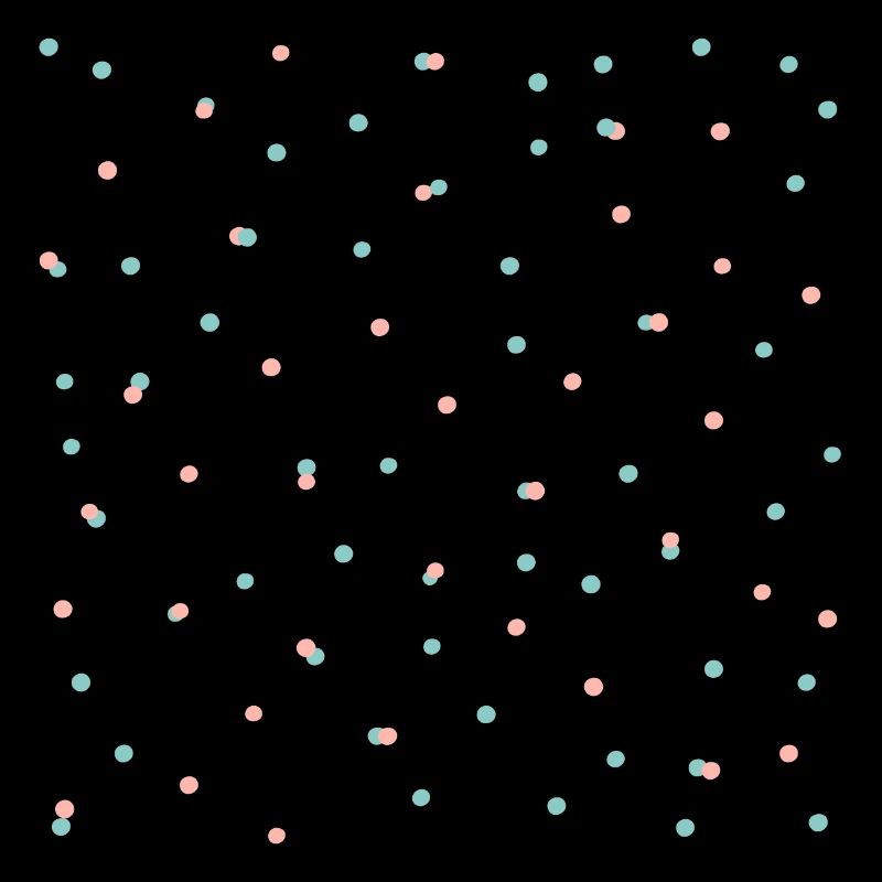 Confetti pattern in coral & blue