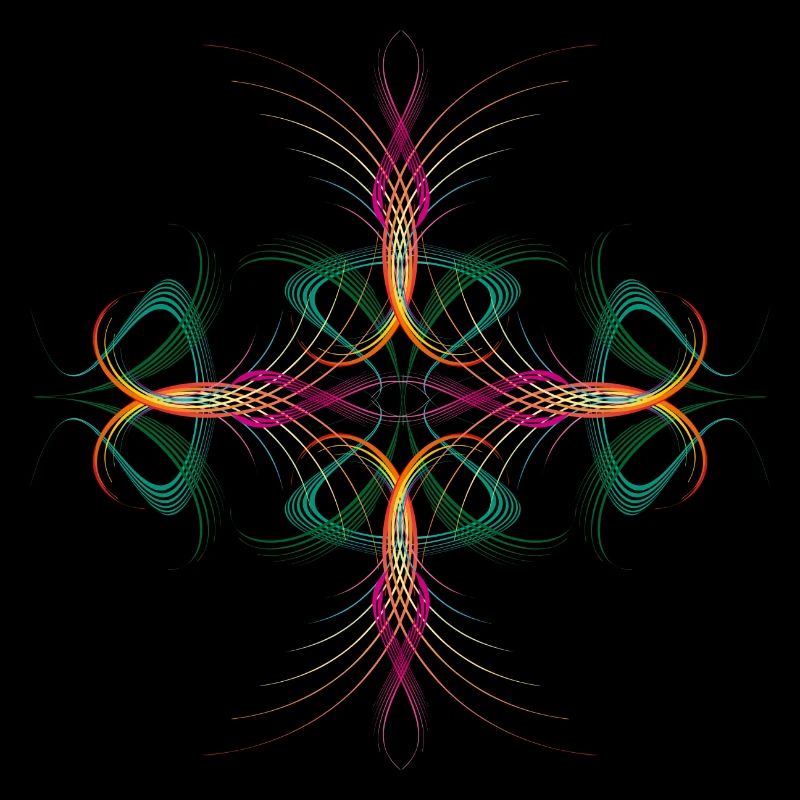 very delicate dynamically flowing cross ornament