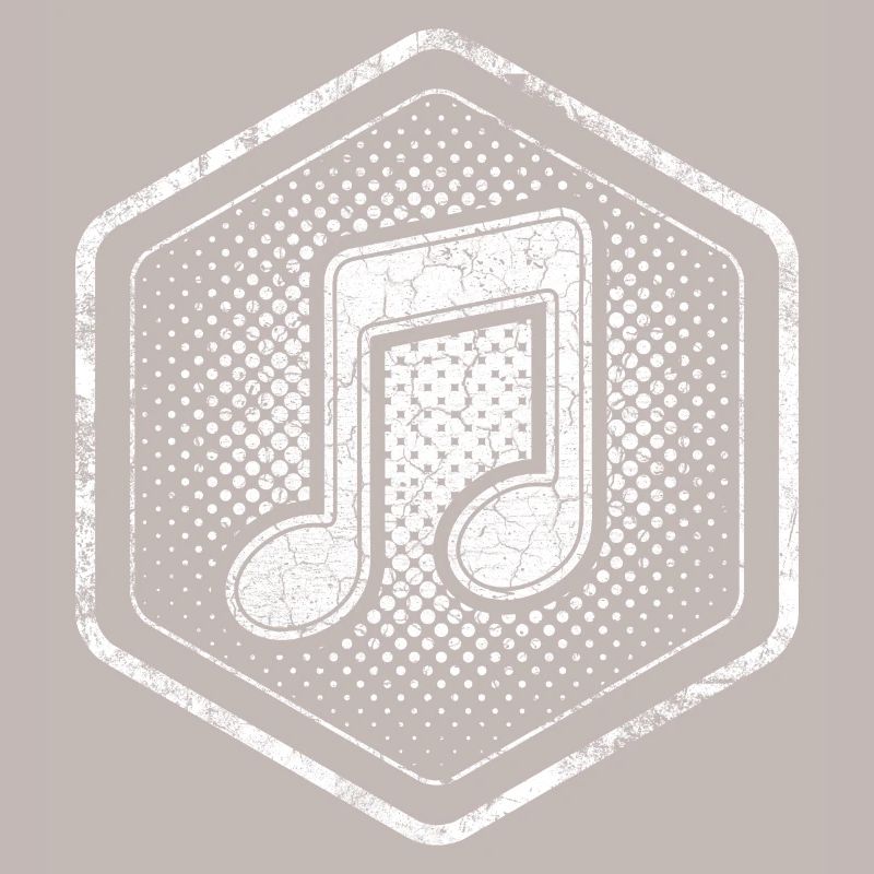 Music note Hexagon logo with cool effect