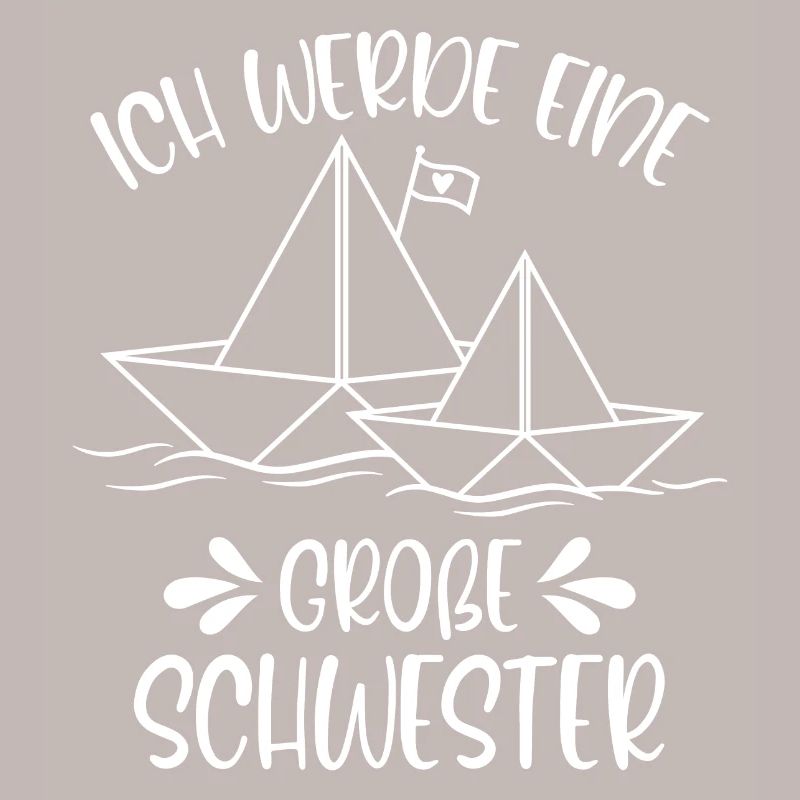 Ich werde eine große Schwester Papierschiff Schiff
