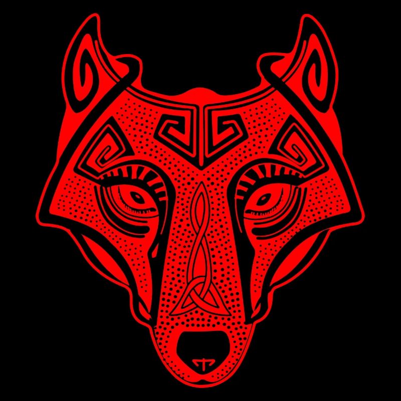 Viking Wolf red transparent
