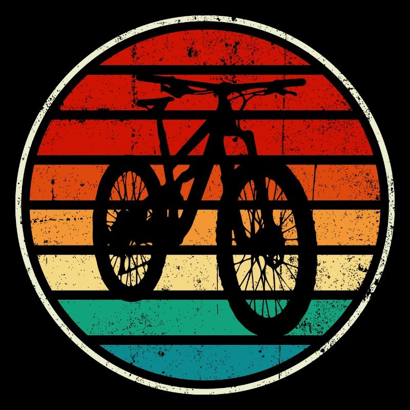 Retro Rainbow Bicycle Sunset