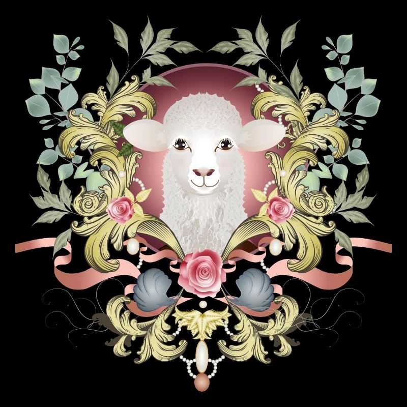 enchanting Easter lamb in a lavishly decorated frame