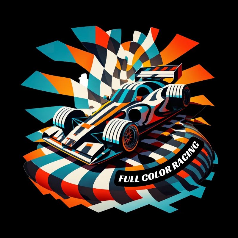 Illustration de voiture de course en couleur