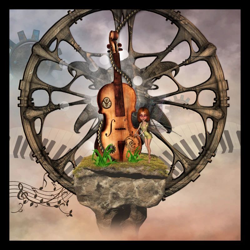 Violon steampunk avec petite fée