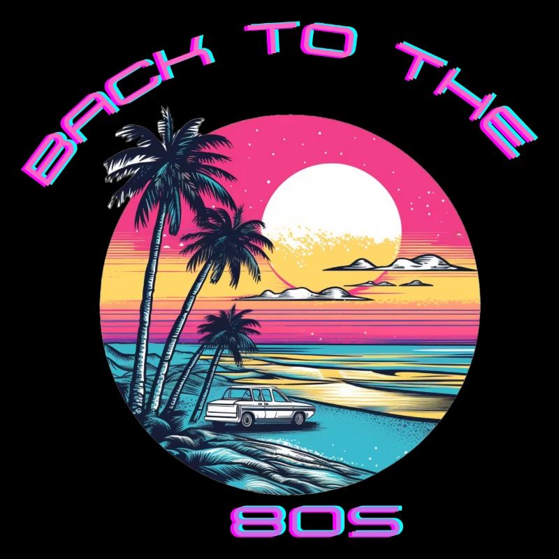 Conception rétro de la plage au coucher du soleil