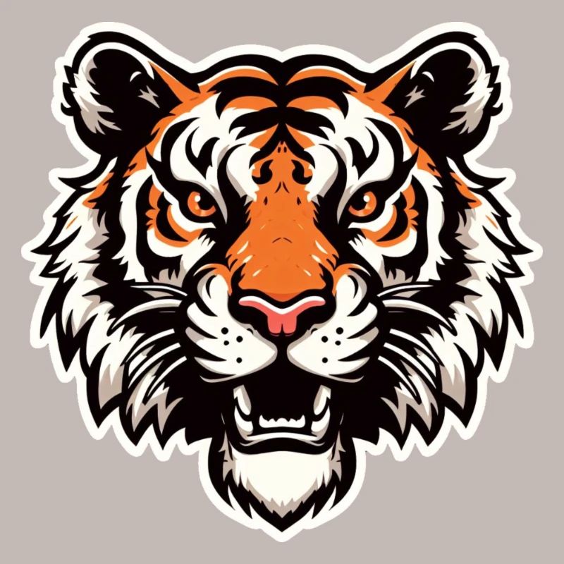 Tiger Kopf im Comic Stil