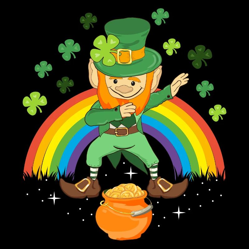 Dabbing Kobold Goldtopf Kleeblatt ST. Patricks Day