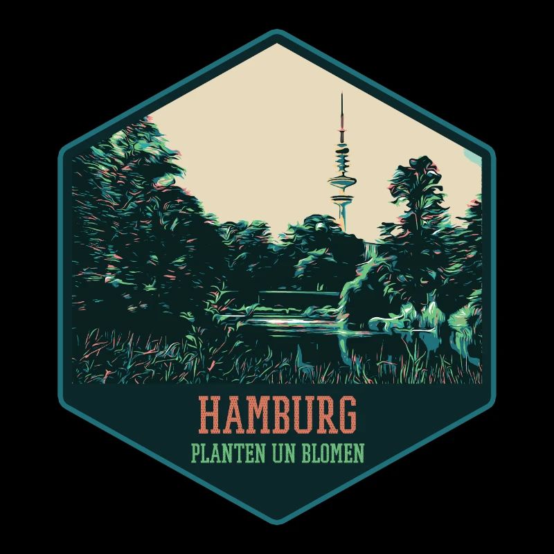 Illustration, parc de Planten un Blomen à Hambourg