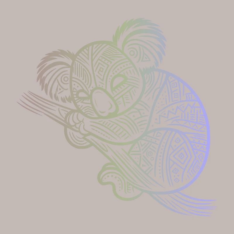 koala in aboriginal patterns, tribal