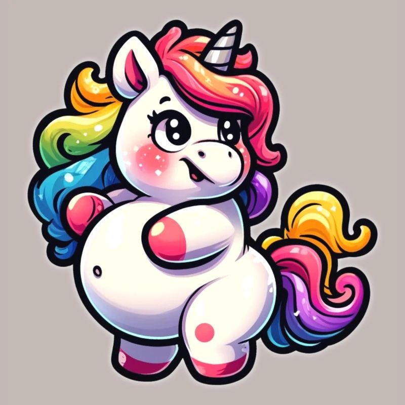 Style coloré de licorne câline