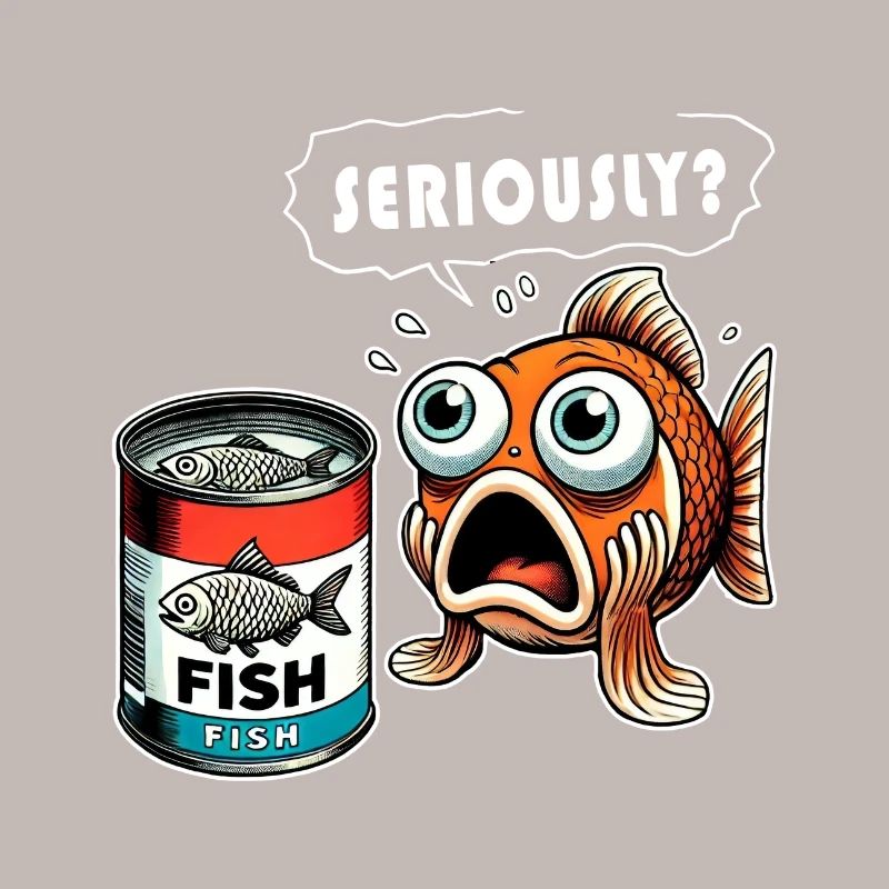 Funny canned fish design