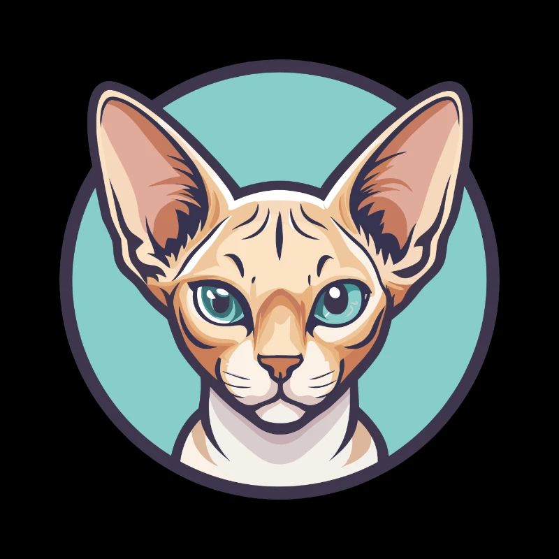 Devon Rex Chat Race Dessin Animé Kawaii Animal Pet