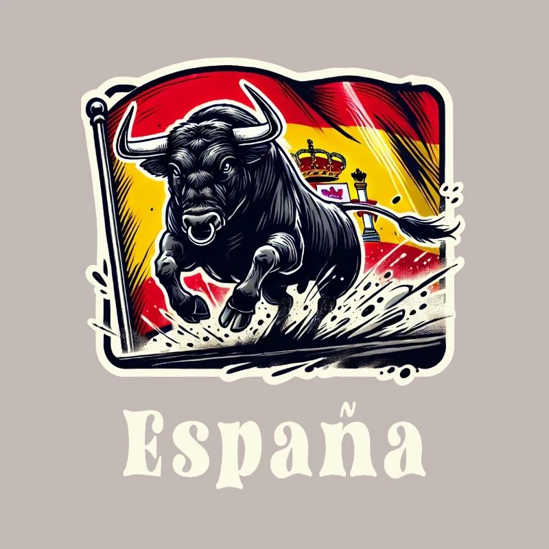 Espagne Drapeau Taureau Design