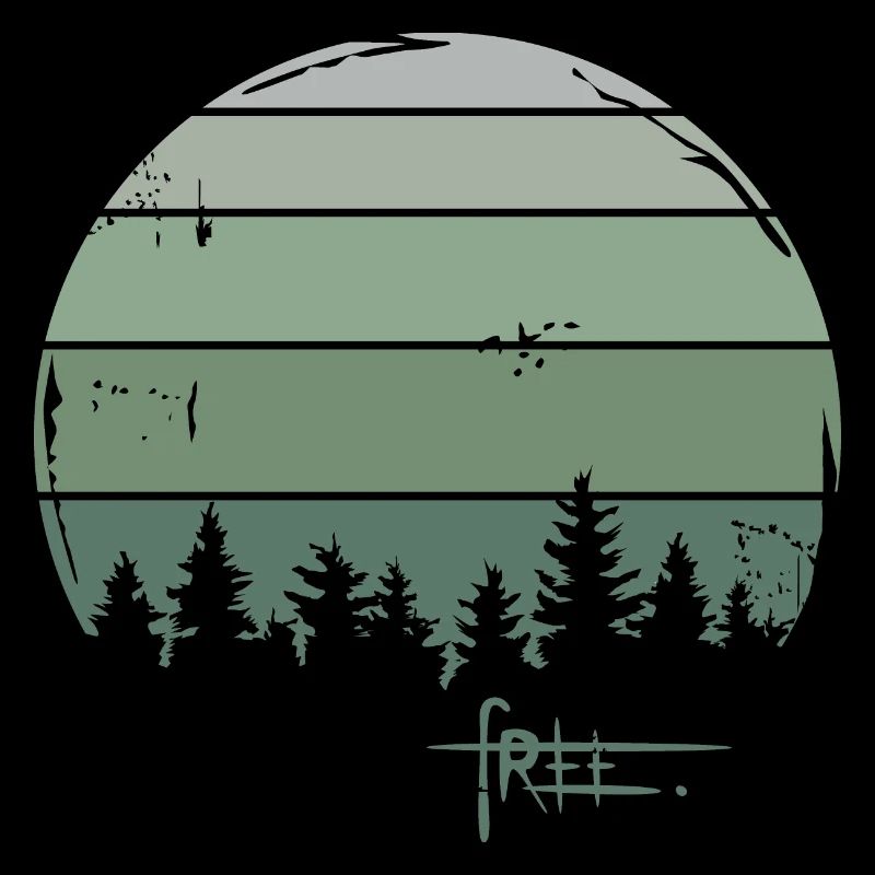 Forêt rétro liberté arbre nature graffiti icône