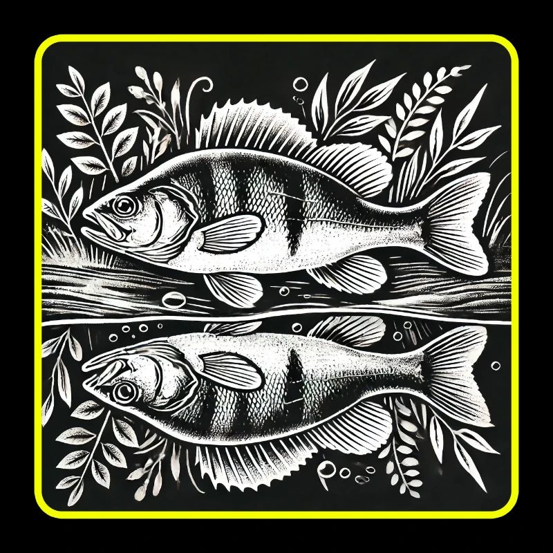 Perch Angler Silhouette Design