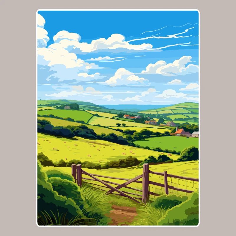 Vallée de Kendijack, Cornouailles, Angleterre, Affiche de voyage
