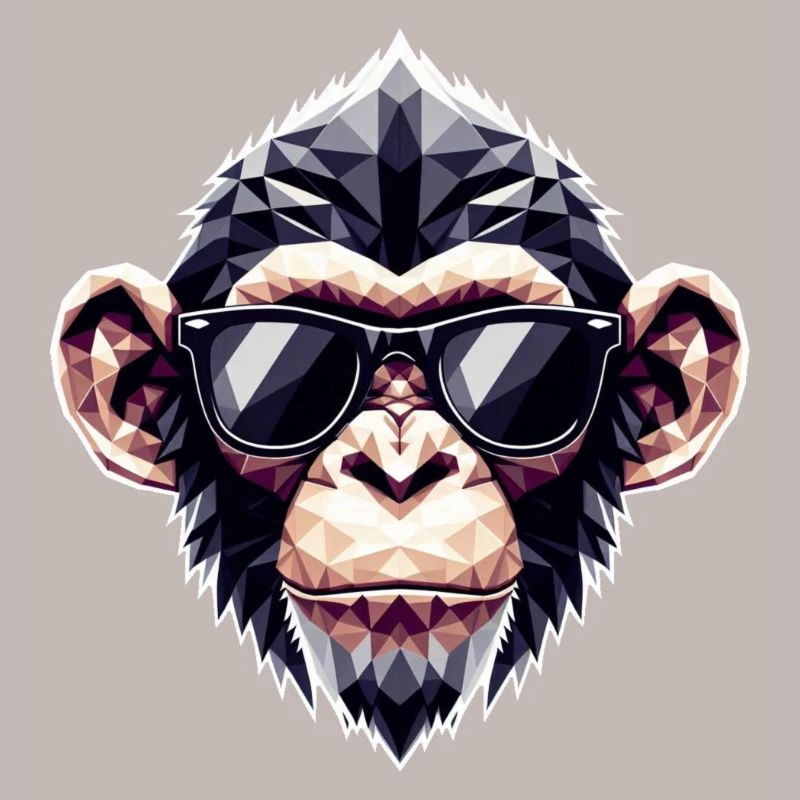 Monkey Glasses Polygon