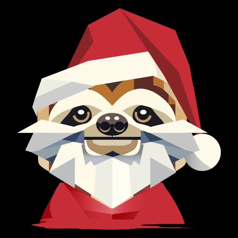 Merry Christmas sloth in modern design