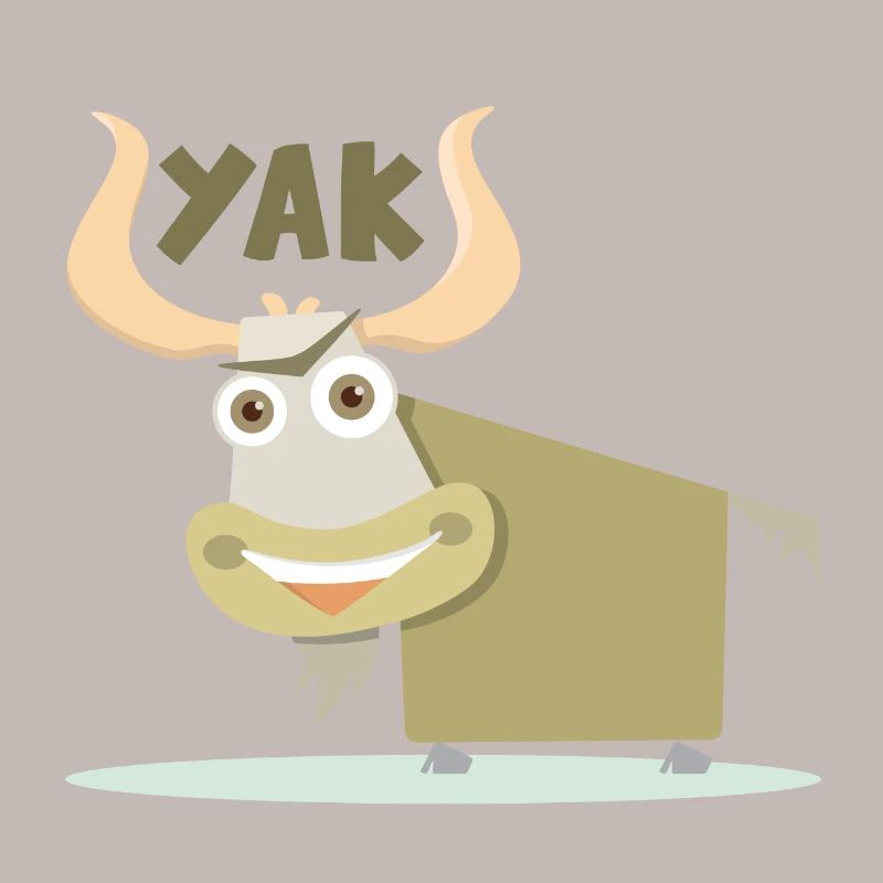 Illustration joyeuse et colorée d’un yak