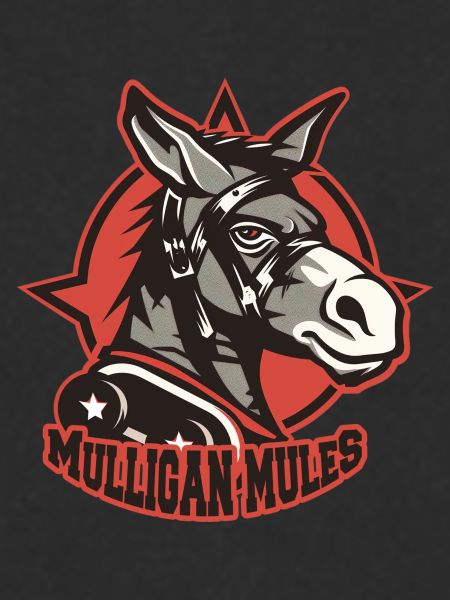 Mulligan Mules Mascot Logo