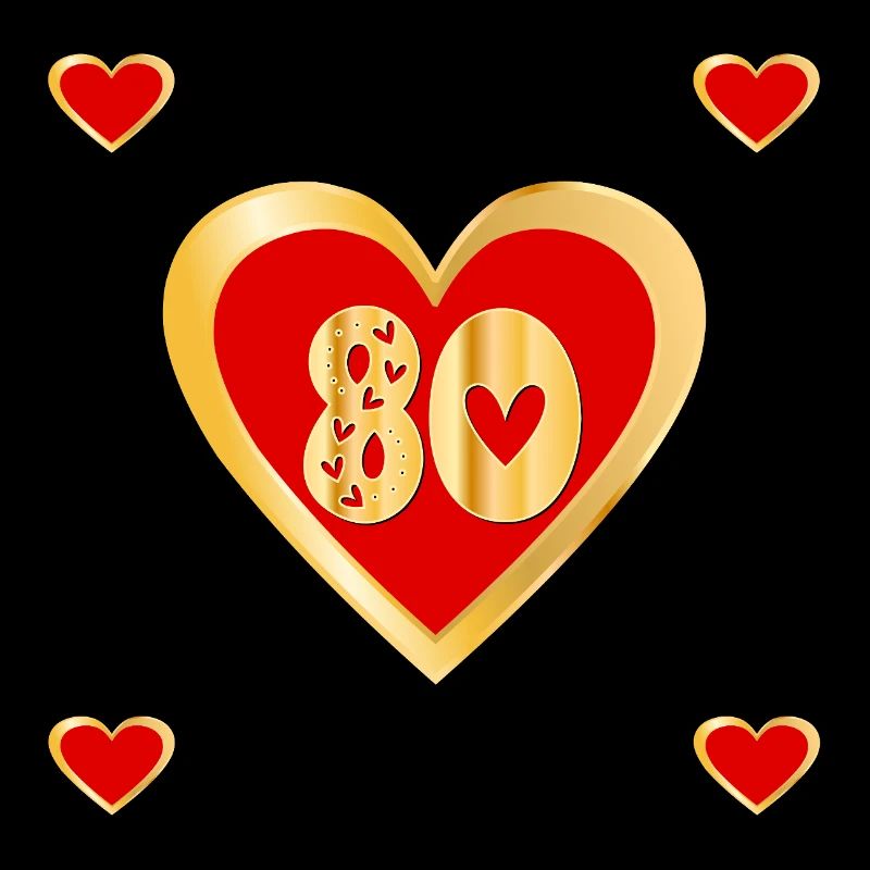 80th birthday Eighty Heart