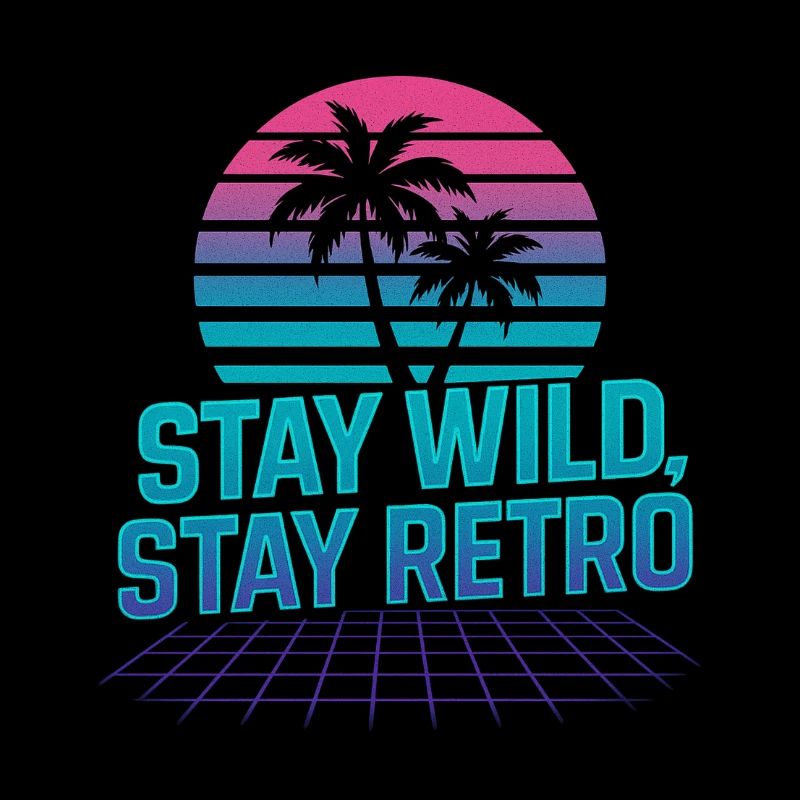 Bleib wild, bleib retro Palmen Neon