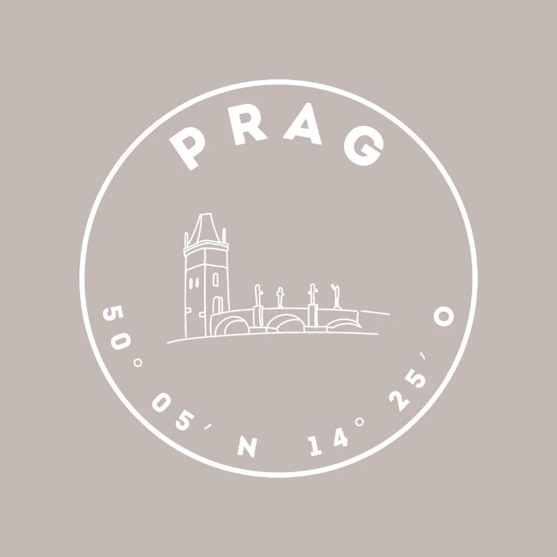 Prag mit Brücke und Koordinaten