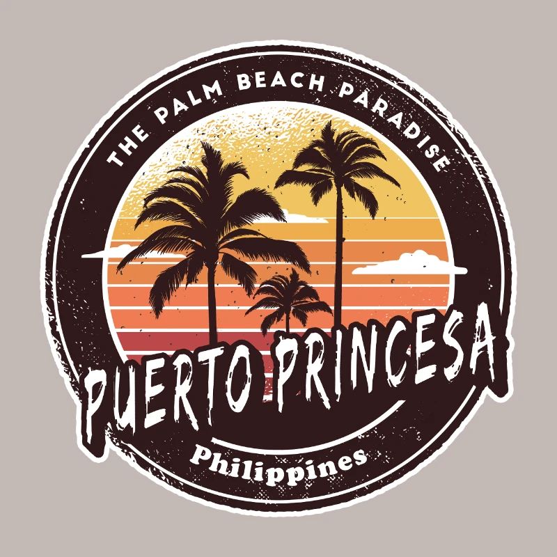 Puerto Princesa Philippines Beach Palm Trees Design