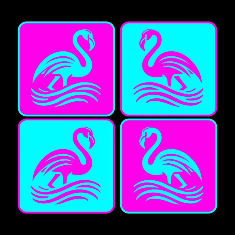 Flamingo Waves Pop Art