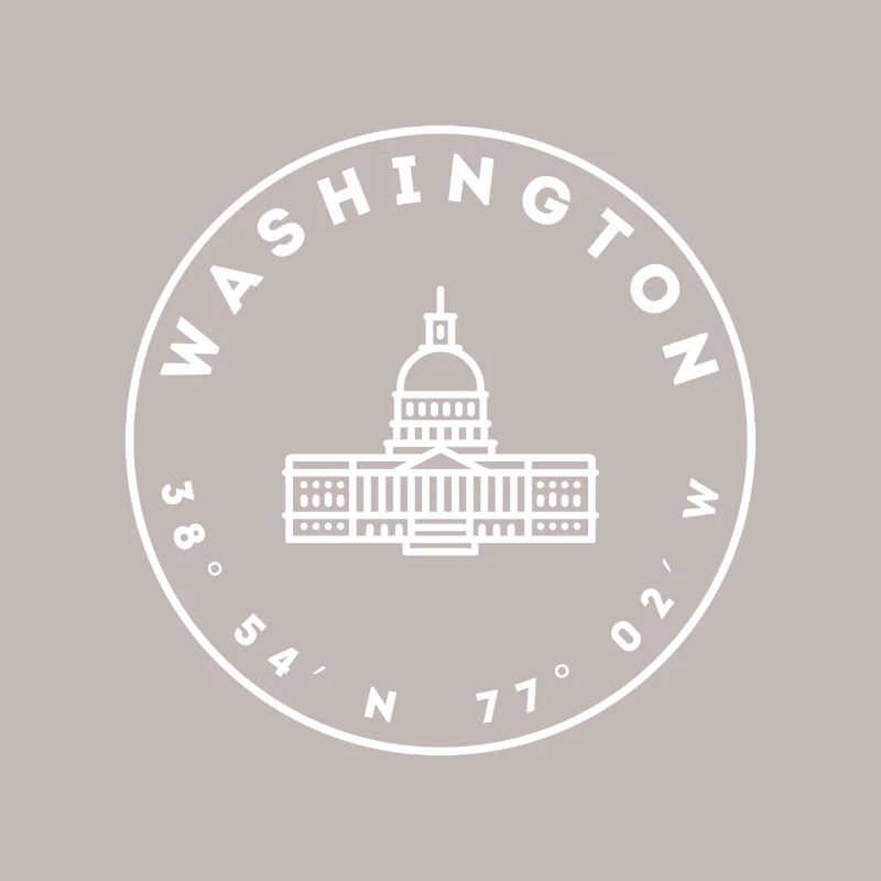 Washington DC with Capitol and coordinates