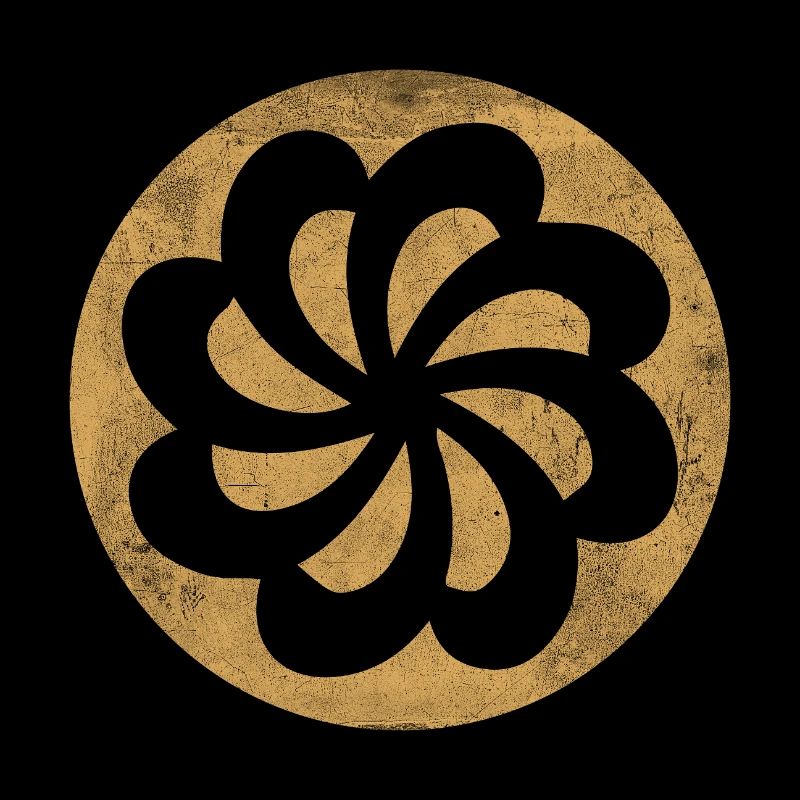 Spirale d'éternité arménienne dans un cercle doré