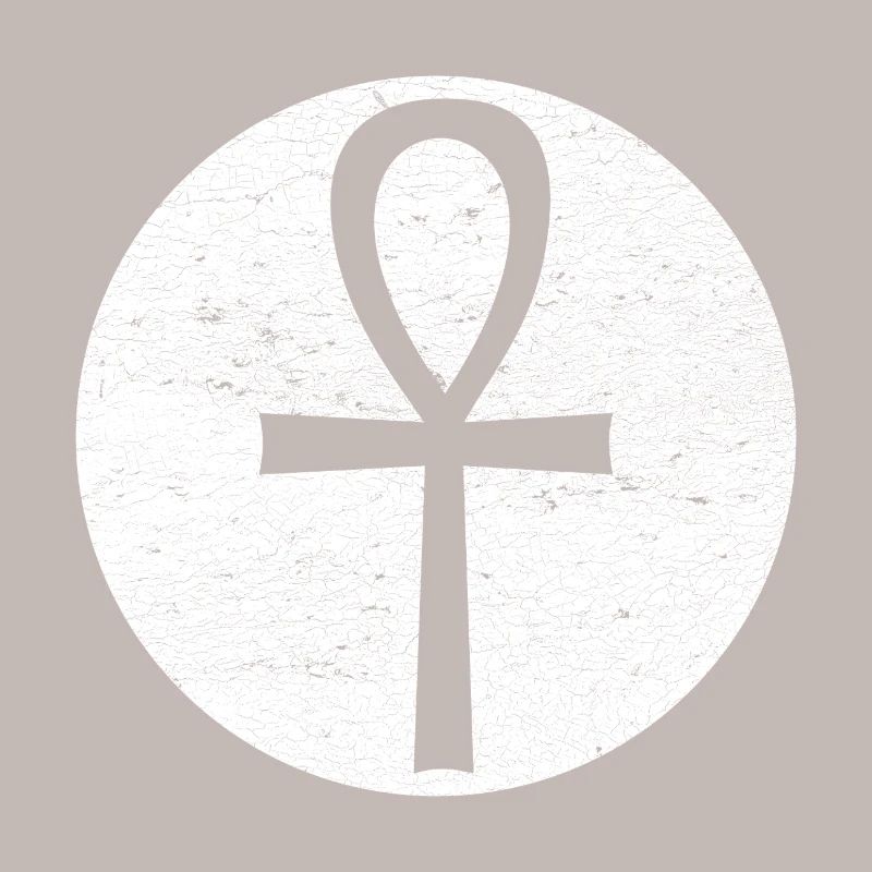 Croix égyptienne Ankh dans cercle blanc