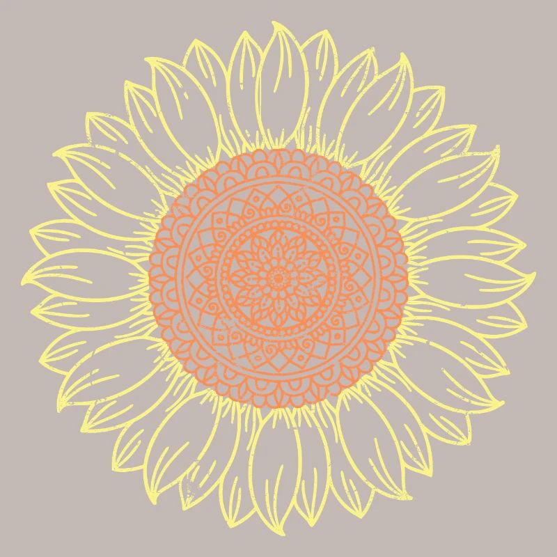 Conception complexe de mandala tournesol