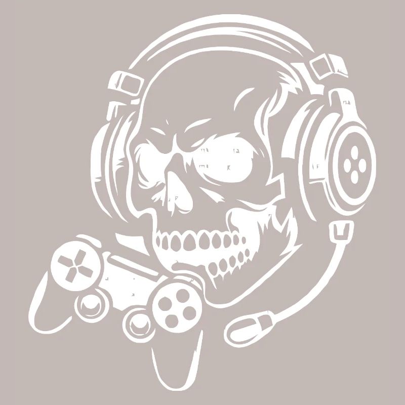 Skull with Gaming Headset Design