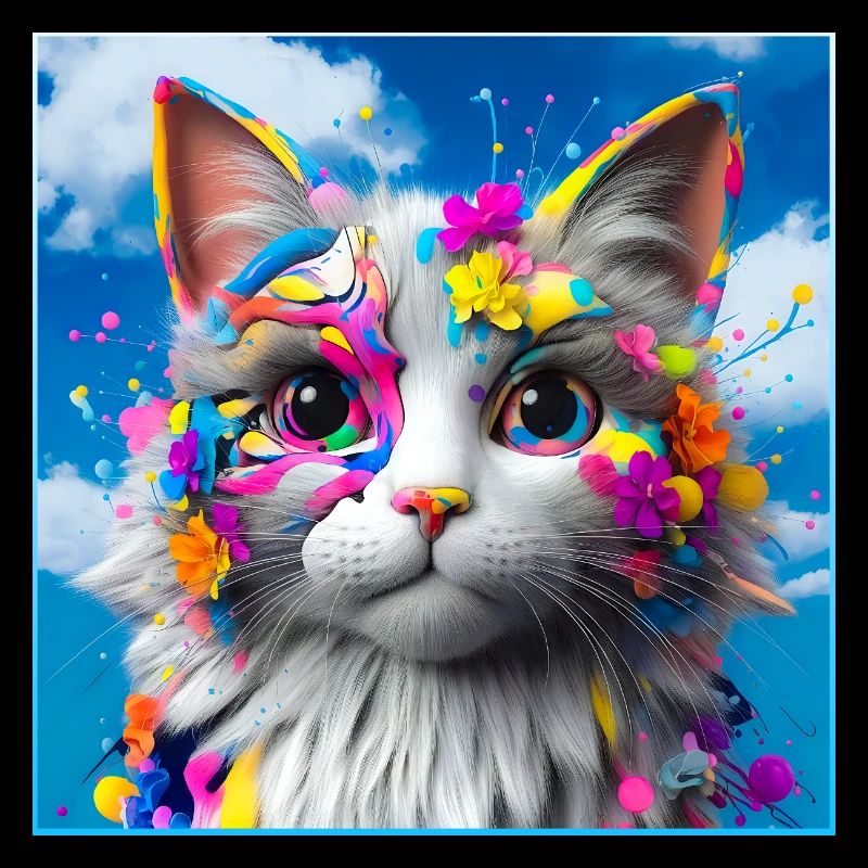 Farbenfrohe Katze