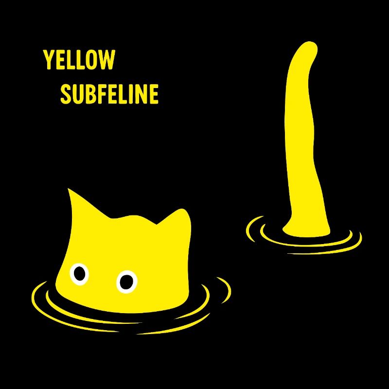 Yellow Subfeline Cat Retro Design