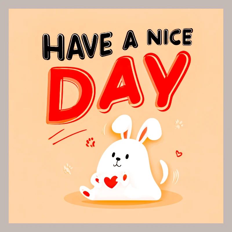 Design mignon de lapin avec message positif