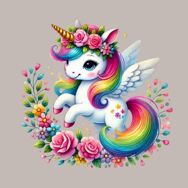 Regenbogen Fleur Einhorn