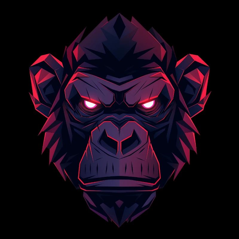 Neon Gorilla Kopfkunst
