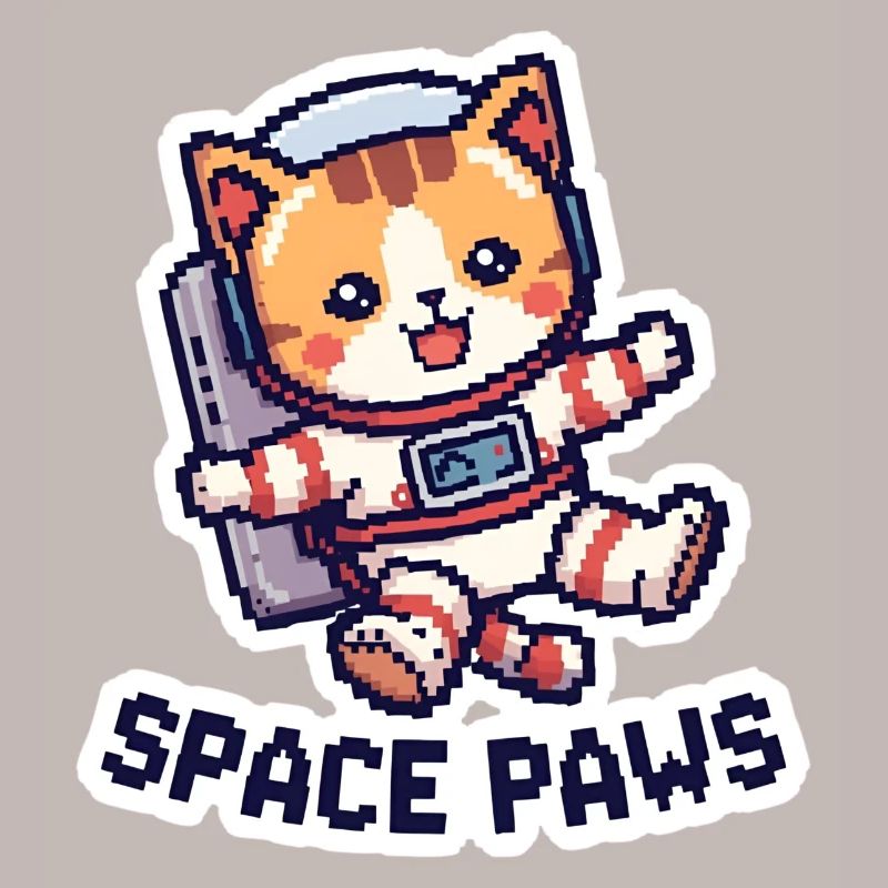 Space Paws – Chat pixel dans l’espace