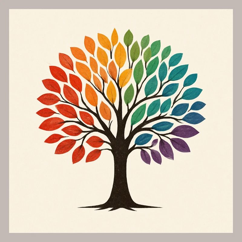 Rainbow Tree Illustration