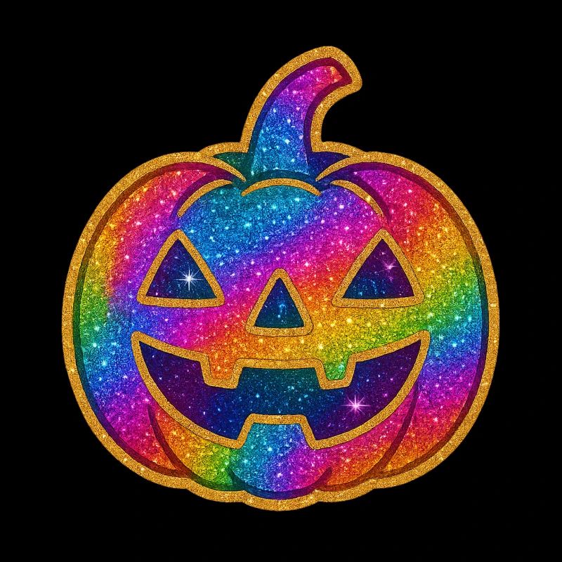 Rainbow Glitter Pumpkin