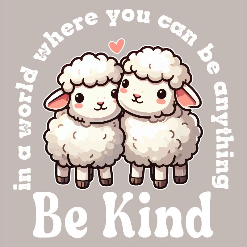 Two Cute Sheep Be Kind