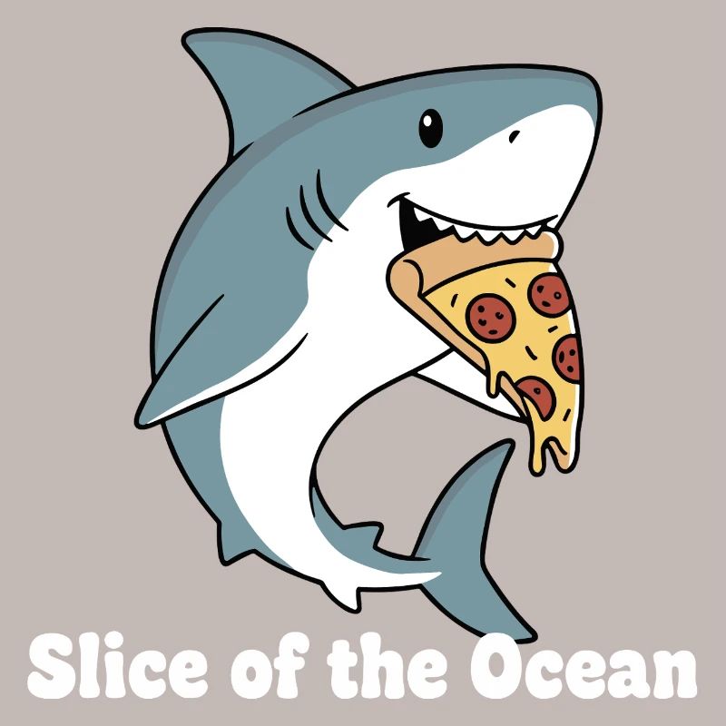 Shark bites pizza