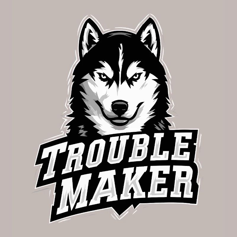 Husky – FAUTEUR DE TROUBLES | Conception de chien drôle