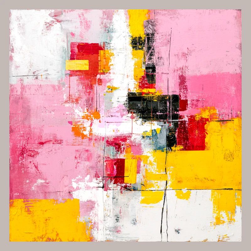 Blocs de couleur abstraits Rose Jaune